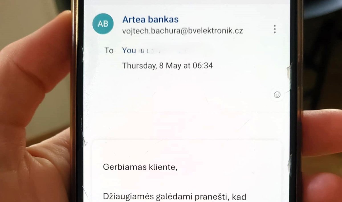 „Artea“ bankas įspėja apie sukčius